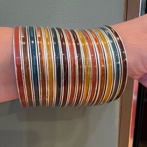 15 Vintage Multicolor Stacking Bangles. Fun